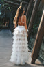 Isabella | Layered Tulle High-Low Maxi Skirt White