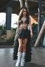 Isabella | Layered Tulle High-Low Maxi Skirt Black