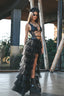 Isabella | Layered Tulle High-Low Maxi Skirt Black